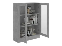 Vitrina de madera contrachapada gris hormigón 82,5x30,5x115 cm ES948785
