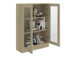 Vitrina de madera contrachapada color roble 82,5x30,5x115 cm