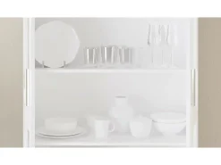 Vitrina de madera contrachapada blanco 82,5x30,5x185 cm