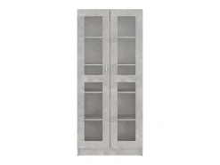 Vitrina de madera contrachapada gris hormigón 82,5x30,5x185,5cm