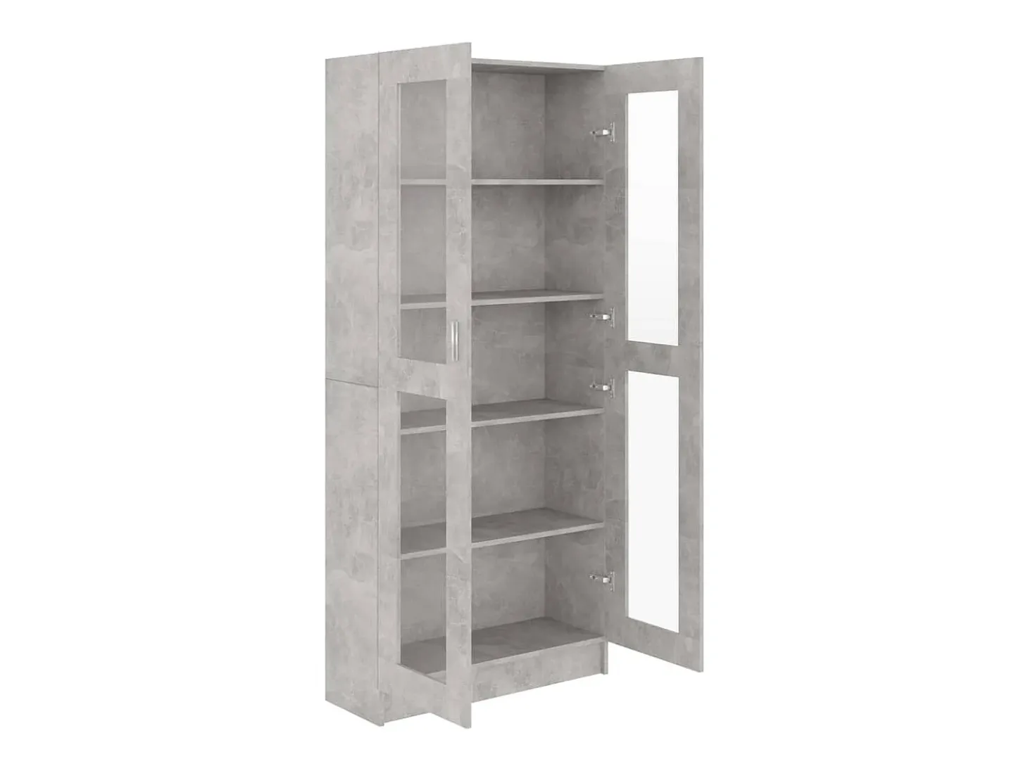 Vitrina de madera contrachapada gris hormigón 82,5x30,5x185,5cm