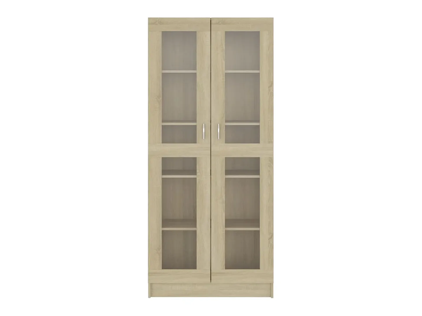 Vitrina de madera contrachapada color roble 82,5x30,5x185,5 cm