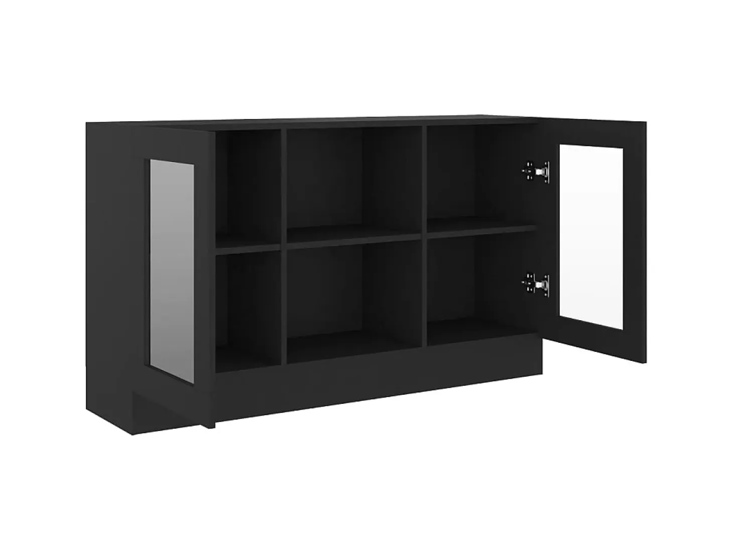 Vitrina de madera contrachapada negro 120x30,5x70 cm ES904203