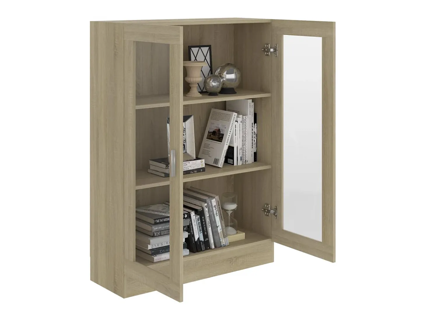Vitrina de madera contrachapada color roble 82,5x30,5x115 cm ES585425