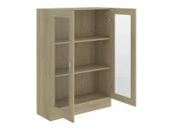 Vitrina de madera contrachapada color roble 82,5x30,5x115 cm ES585425