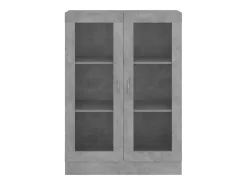 Vitrina de madera contrachapada gris hormigón 82,5x30,5x115 cm
