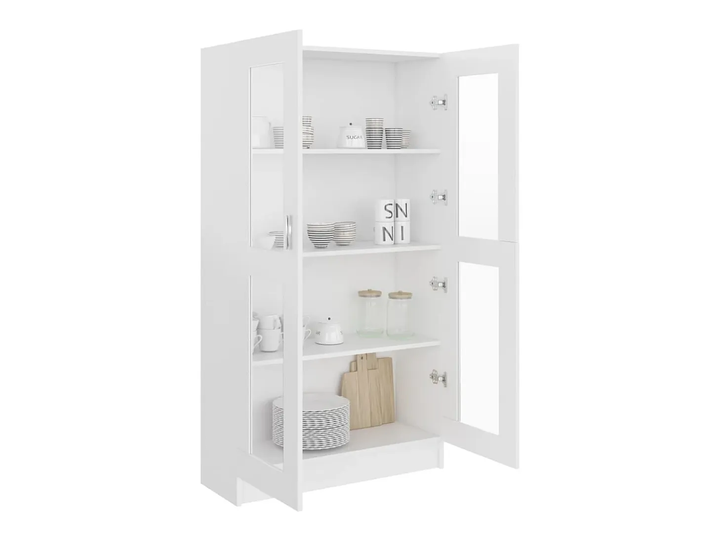 Vitrina de madera contrachapada blanco 82,5x30,5x150 cm