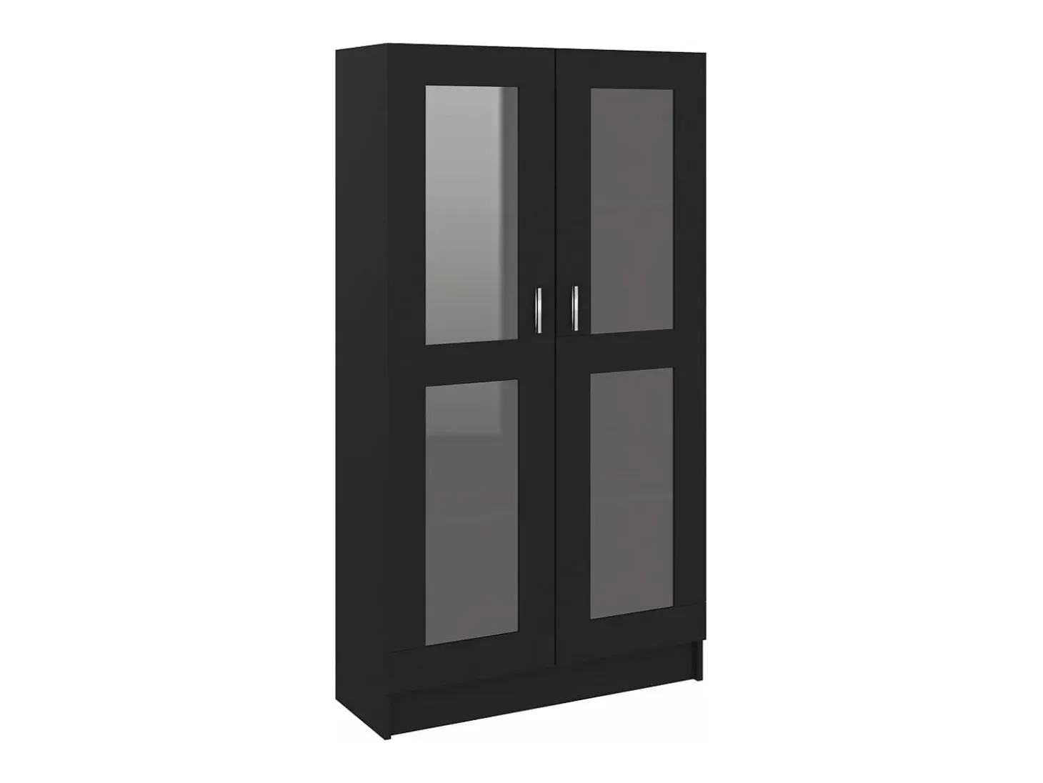 Vitrina de madera contrachapada negro 82,5x30,5x150 cm