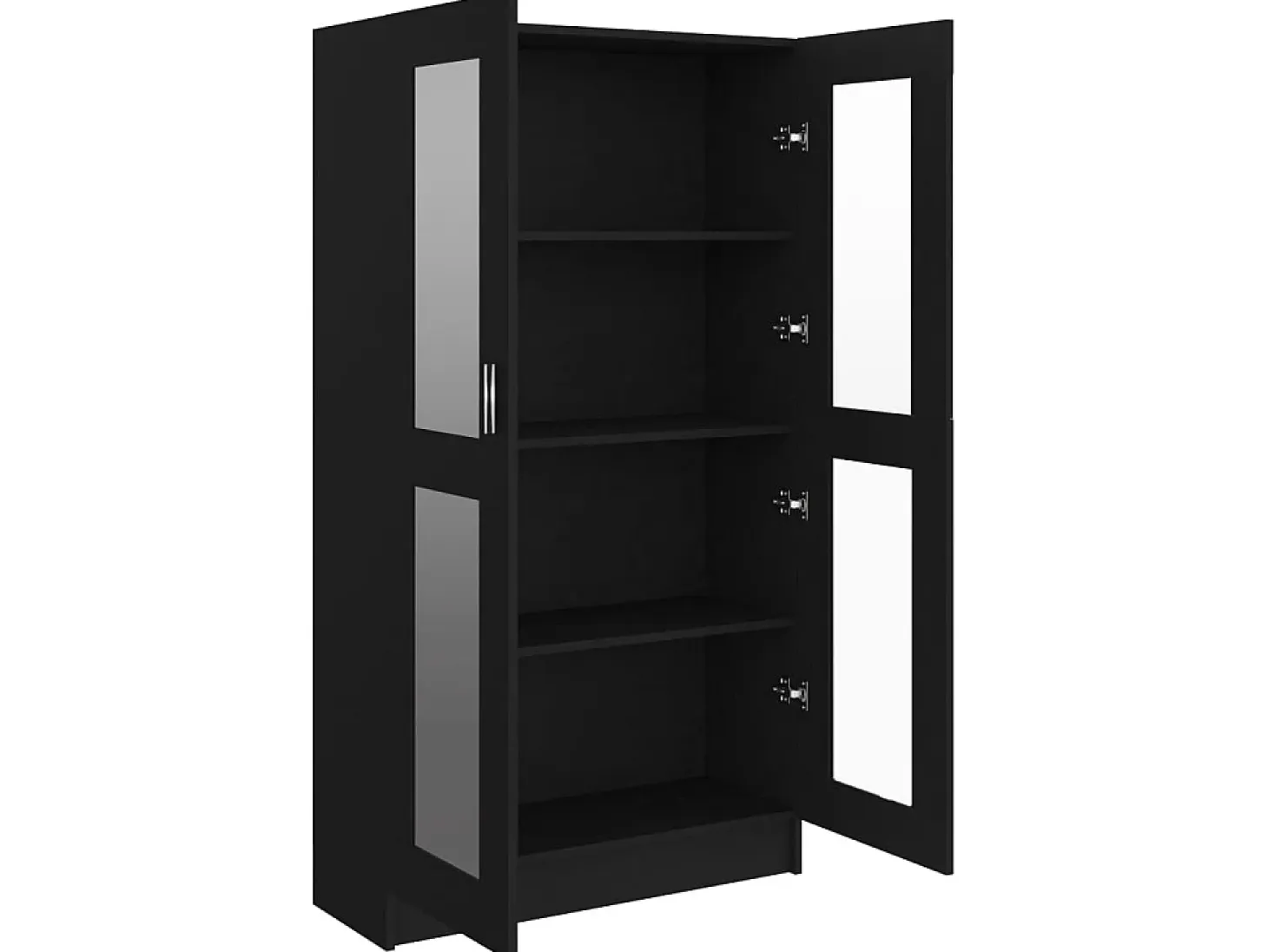 Vitrina de madera contrachapada negro 82,5x30,5x150 cm ES330780