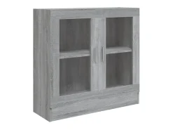Vitrina de madera contrachapada gris sonoma 82,5x30,5x80 cm ES209144