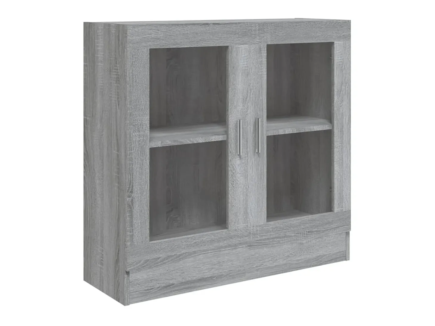 Vitrina de madera contrachapada gris sonoma 82,5x30,5x80 cm ES209144