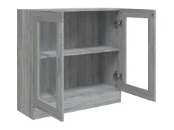 Vitrina de madera contrachapada gris sonoma 82,5x30,5x80 cm ES209144