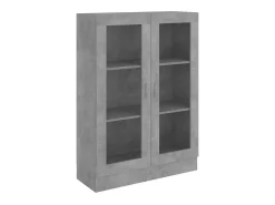Vitrina de madera contrachapada gris hormigón 82,5x30,5x115 cm