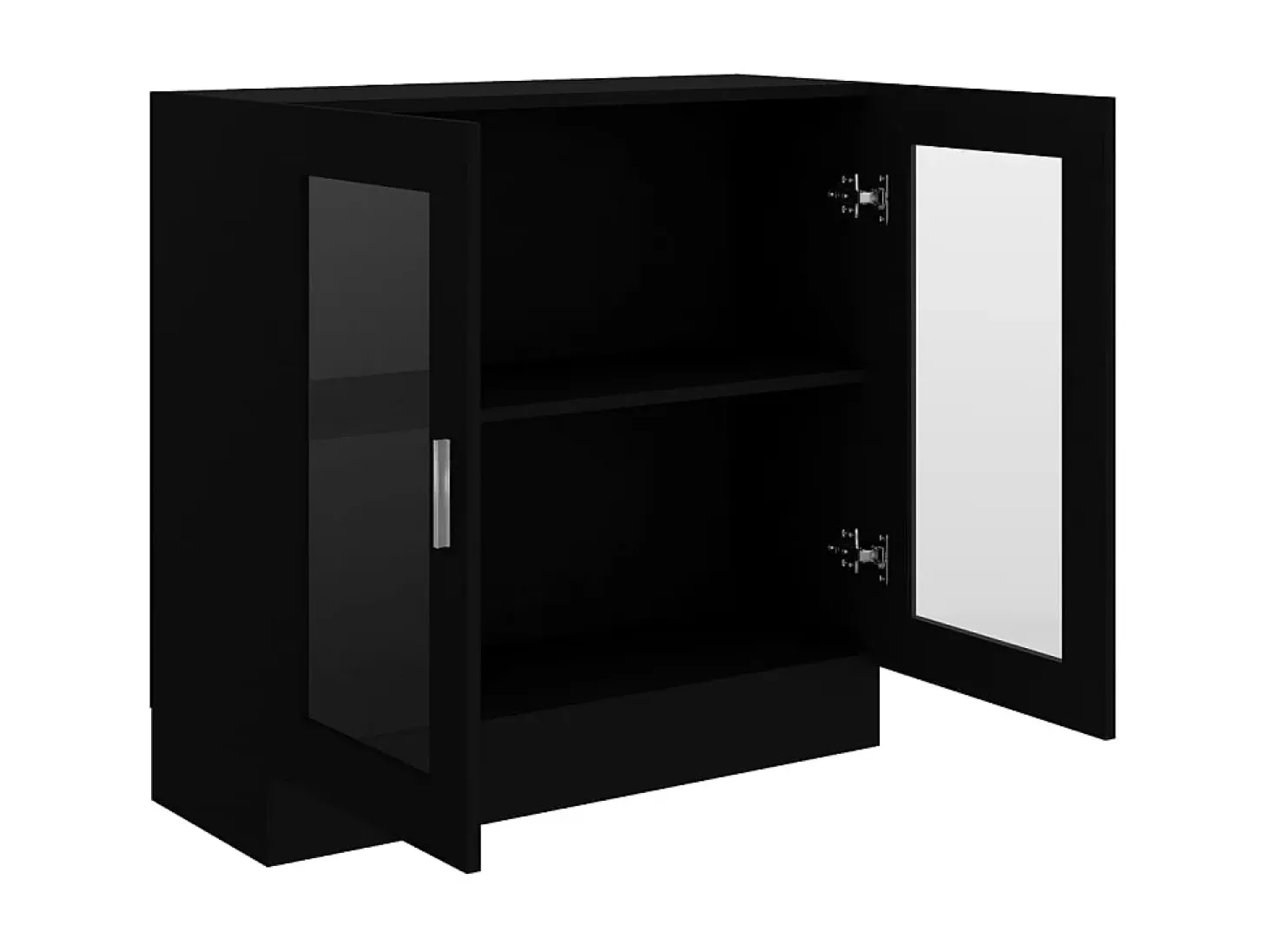 Vitrina de madera contrachapada negro 82,5x30,5x80 cm ES273277