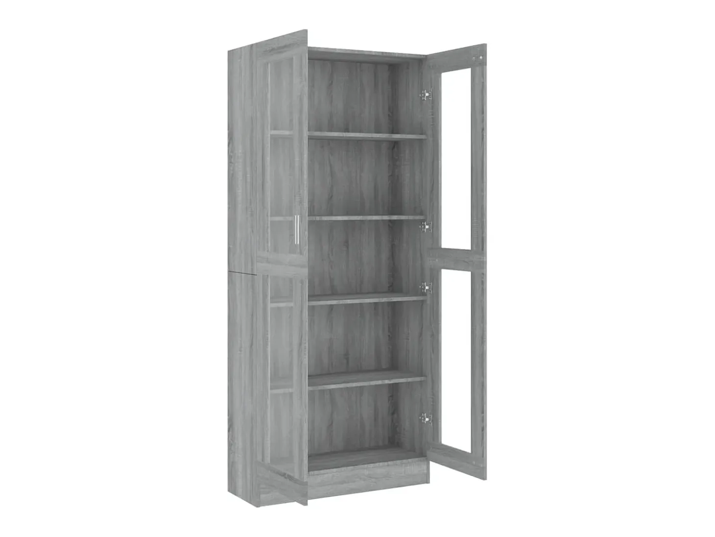Vitrina de madera contrachapada gris sonoma 82,5x30,5x185,5 cm ES961885