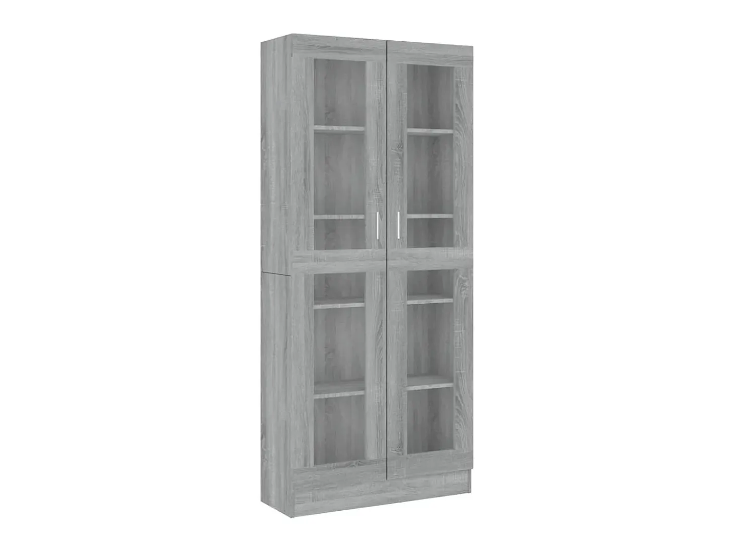 Vitrina de madera contrachapada gris sonoma 82,5x30,5x185,5 cm ES961885