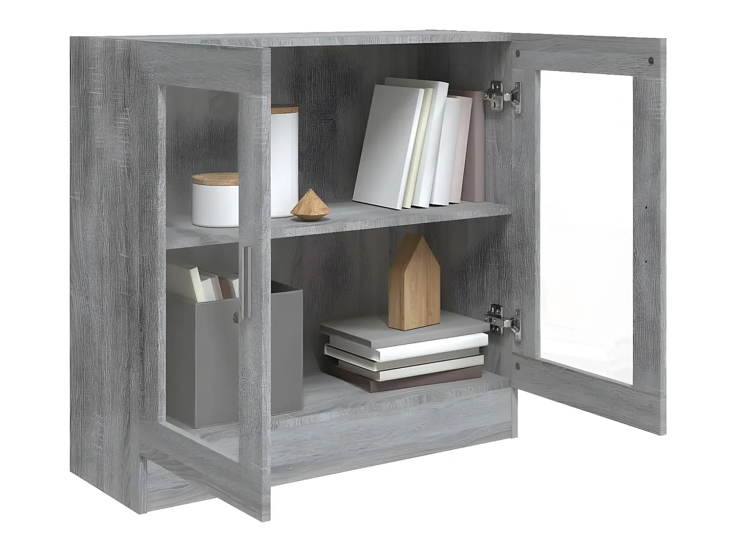 Vitrina de madera contrachapada gris sonoma 82,5x30,5x80 cm