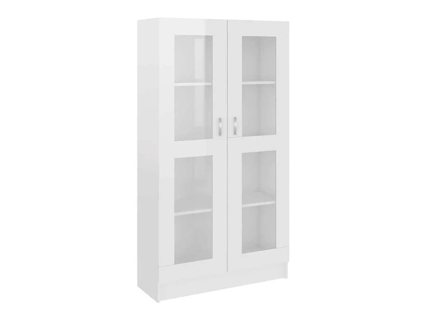 Vitrina de madera contrachapada blanco brillo 82,5x30,5x150 cm