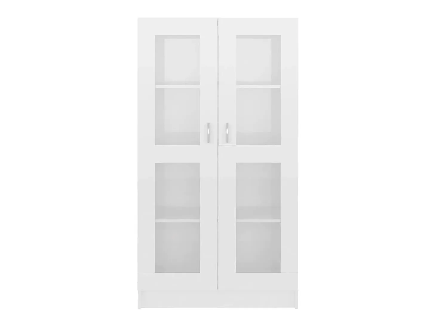 Vitrina de madera contrachapada blanco brillo 82,5x30,5x150 cm