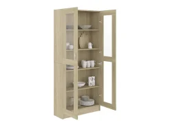 Vitrina de madera de ingeniería roble Sonoma 82,5x30,5x185 cm