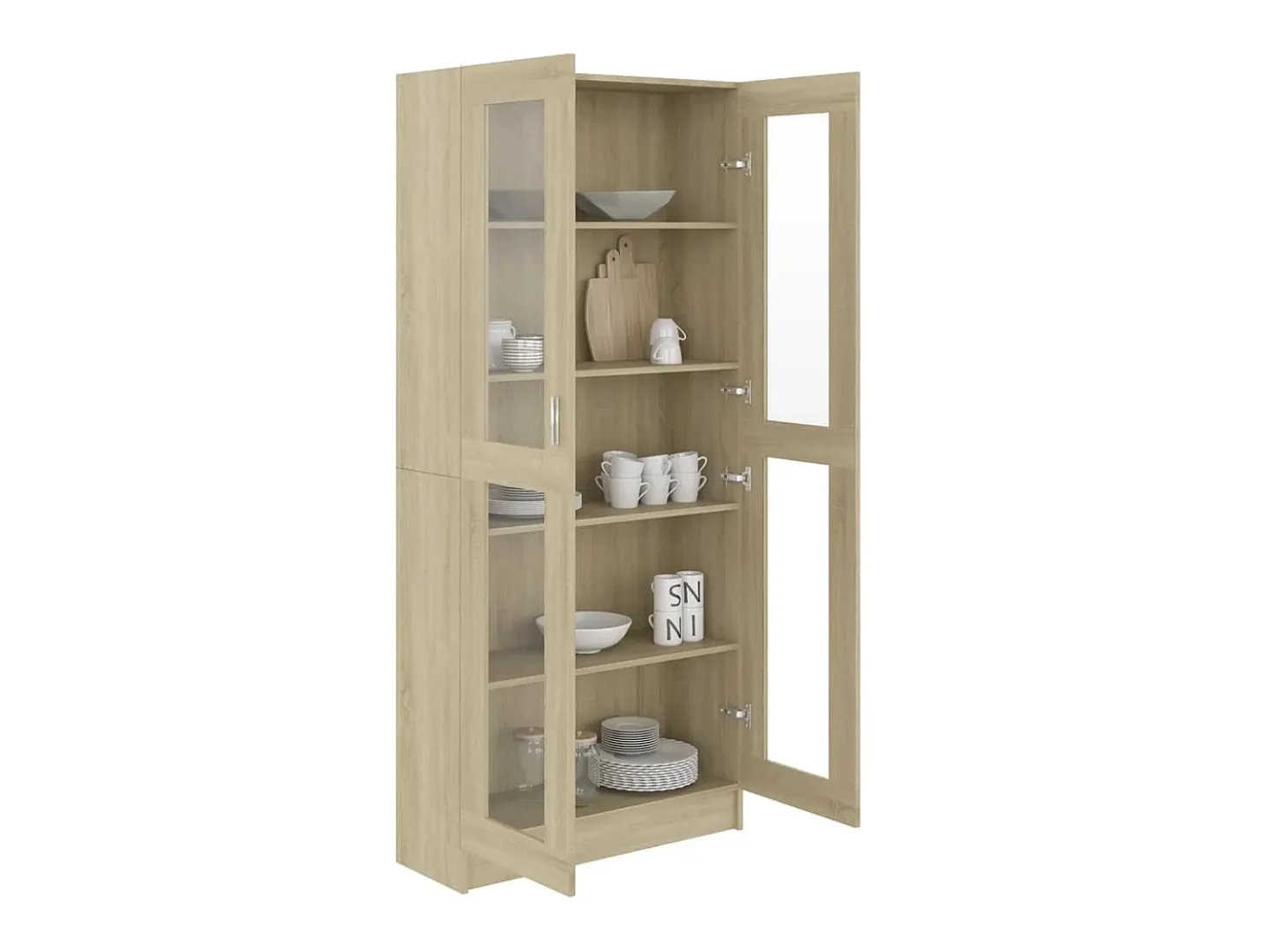 Vitrina de madera de ingeniería roble Sonoma 82,5x30,5x185,5 cm ES141498