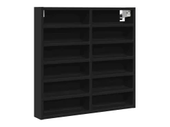 Vitrina de madera de ingeniería negra 60x8,5x58 cm ES579204