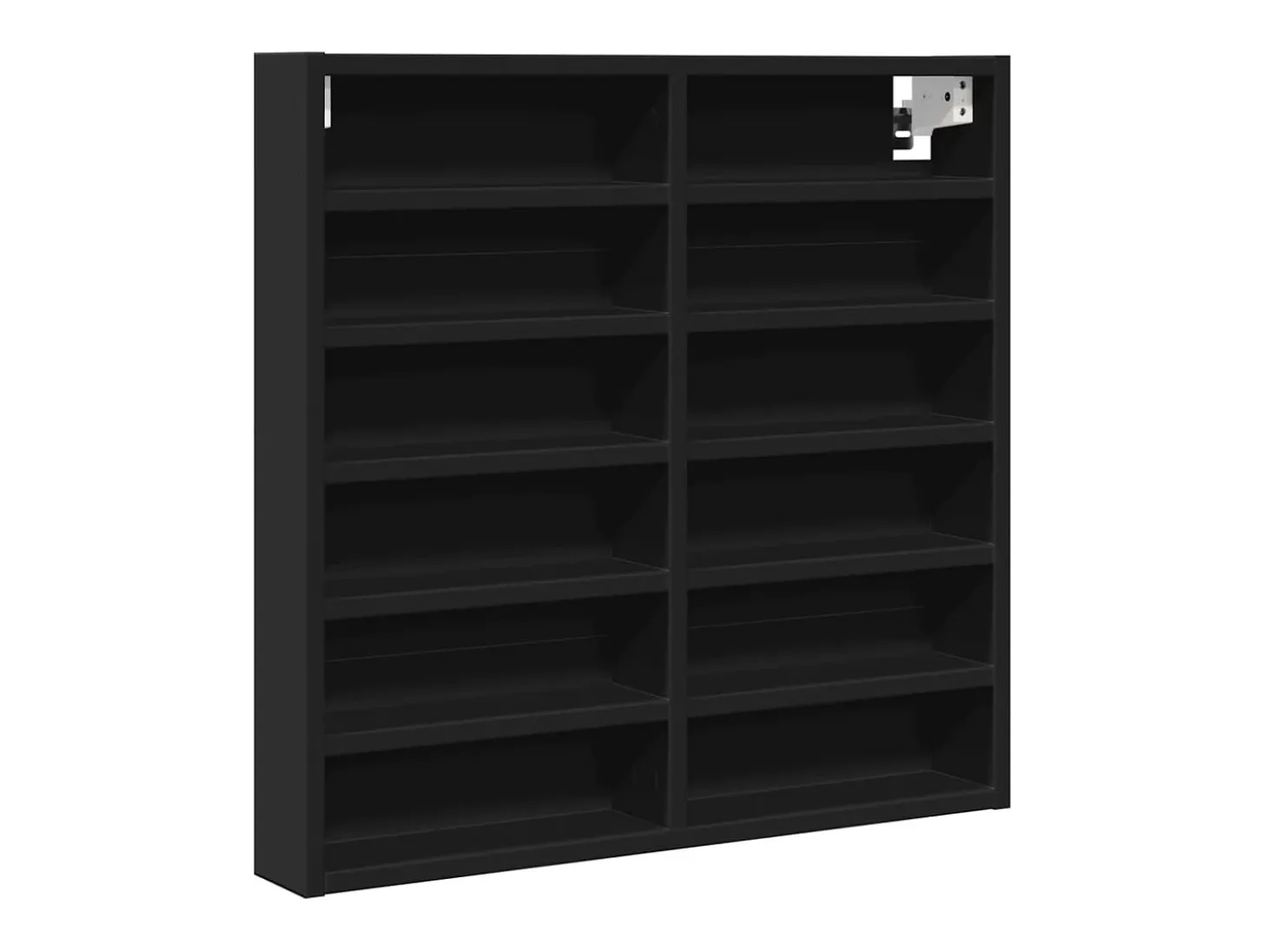 Vitrina de madera de ingeniería negra 60x8,5x58 cm ES579204