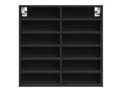 Vitrina de madera de ingeniería negra 60x8,5x58 cm ES579204
