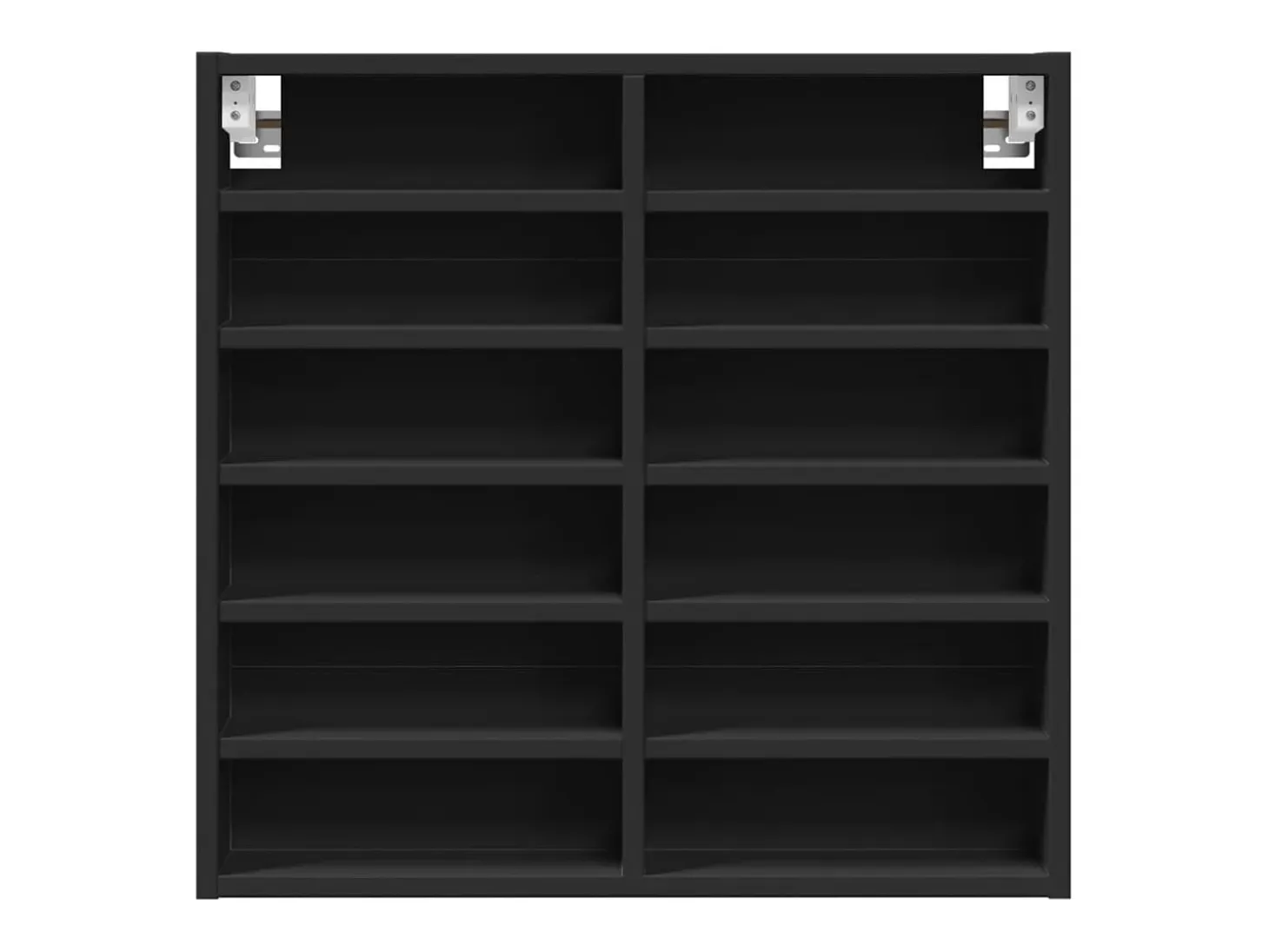 Vitrina de madera de ingeniería negra 60x8,5x58 cm ES579204