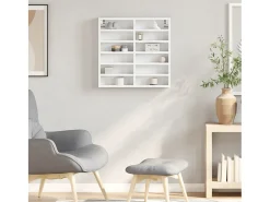 Vitrina de madera ingeniería blanca 60x8,5x58 cm ES174166