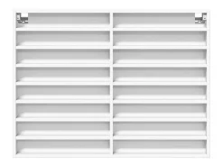 Vitrina de madera ingeniería blanca 100x8,5x75 cm ES604438