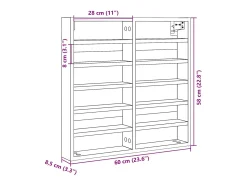 Vitrina de madera ingeniería blanca 60x8,5x58 cm