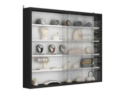 Vitrina de pared blanco/negro 80x10x60 showla
