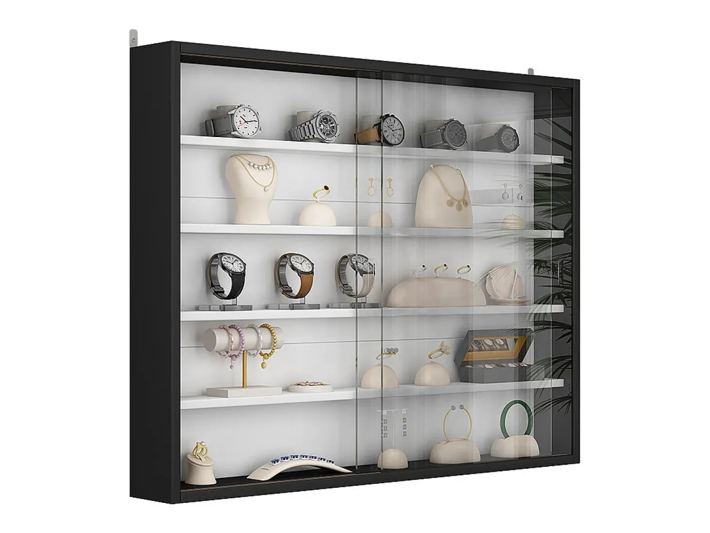 Vitrina de pared blanco/negro 80x10x60 showla