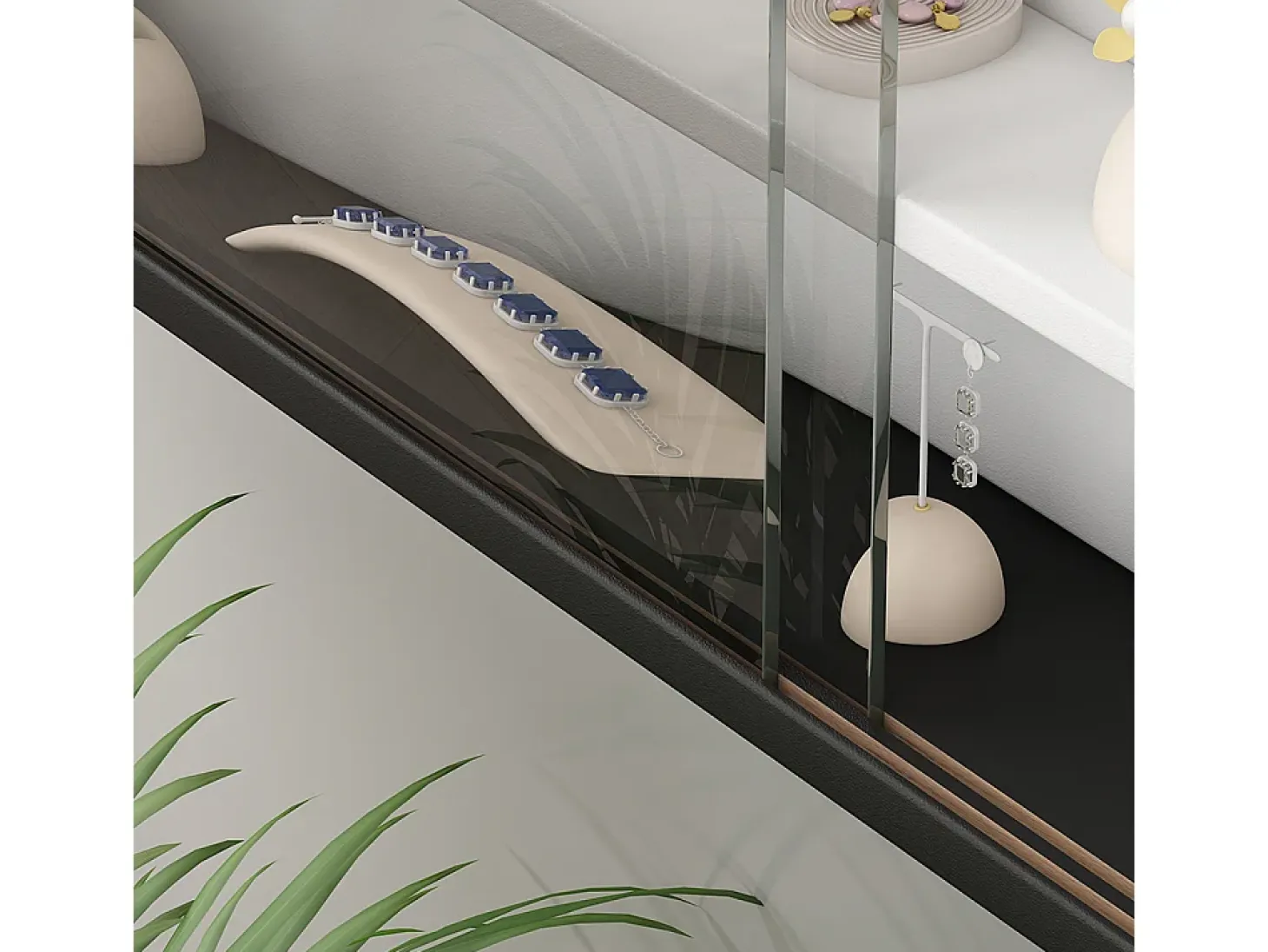 Vitrina de pared blanco/negro 80x10x60 showla