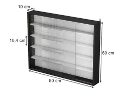 Vitrina de pared blanco/negro 80x10x60 showla