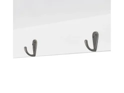 Vitrina de pared con estante para libros, DVD y cristal en MDF blanco