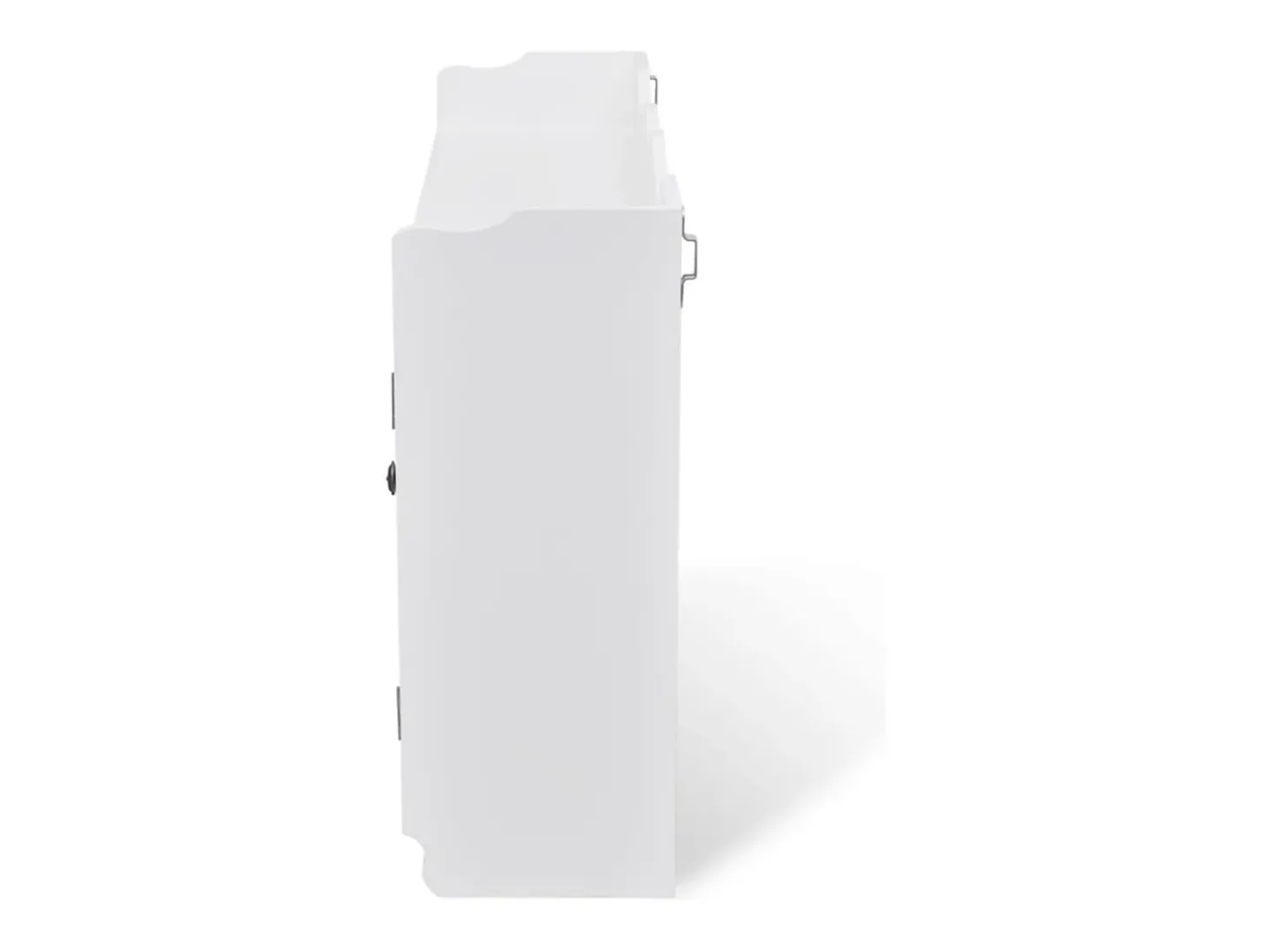 Vitrina de pared con estante para libros, DVD y cristal en MDF blanco