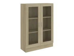 Vitrina de roble Sonoma de 82,5 x 30,5 x 115 cm de madera de ingeniería
