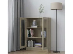 Vitrina de roble Sonoma de 82,5 x 30,5 x 115 cm de madera de ingeniería