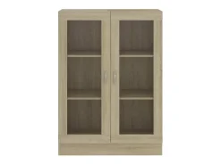 Vitrina de roble Sonoma de 82,5 x 30,5 x 115 cm de madera de ingeniería