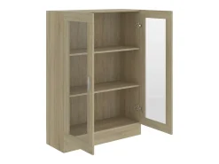 Vitrina de roble Sonoma de 82,5 x 30,5 x 115 cm de madera de ingeniería