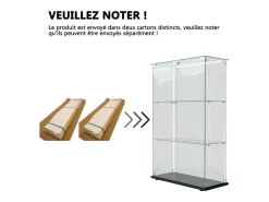 Vitrina de salón con 4 estantes y puertas dobles – Muebles de salón elegantes