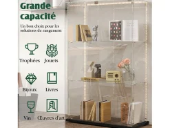 Vitrina de salón con 4 estantes y puertas dobles – Muebles de salón elegantes