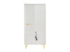 Vitrina de Vidrio 150cm - con LED - 2 Puertas y 2 cajones - estantes móviles - 70x35x150cm