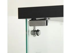 Vitrina de vidrio de doble capa con puerta, estantería independiente para sala de estar, dormitorio, oficina, 40,4 x 36,5 x 86,2 cm, color negro