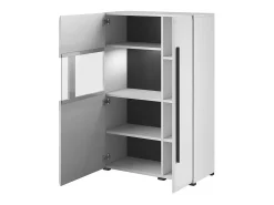 Vitrina diseño XL colección BREDA. Colores blanco mate y blanco brillante.