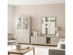 Vitrina doble de Lacado Gris perla 170 x 95- Elian