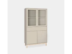 Vitrina doble de Lacado Gris perla 170 x 95- Elian