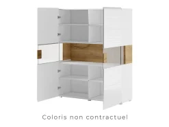 Vitrina doble puerta colección OHIO. Color gris antracita y roble. LED incluidos.